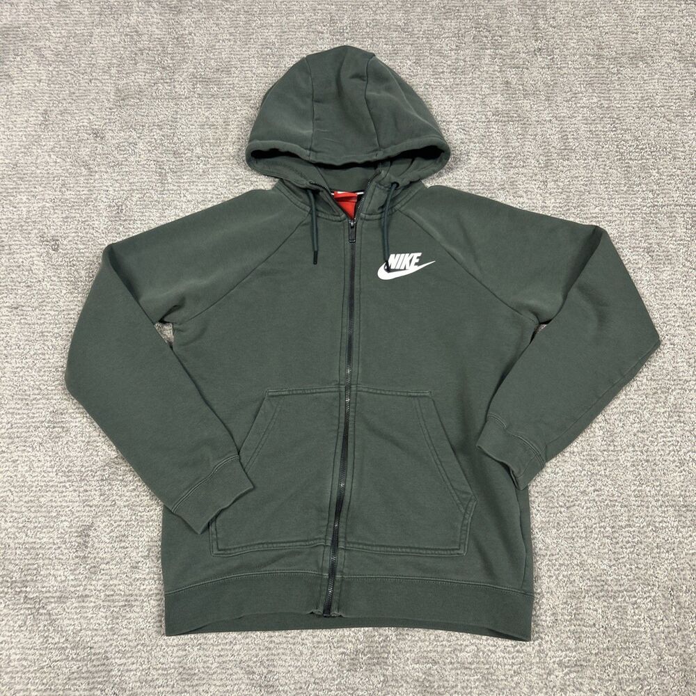 Nike Hoodie Sweatshirt Womens Small Rally Fitness Green AJ7361-382 Full Zip